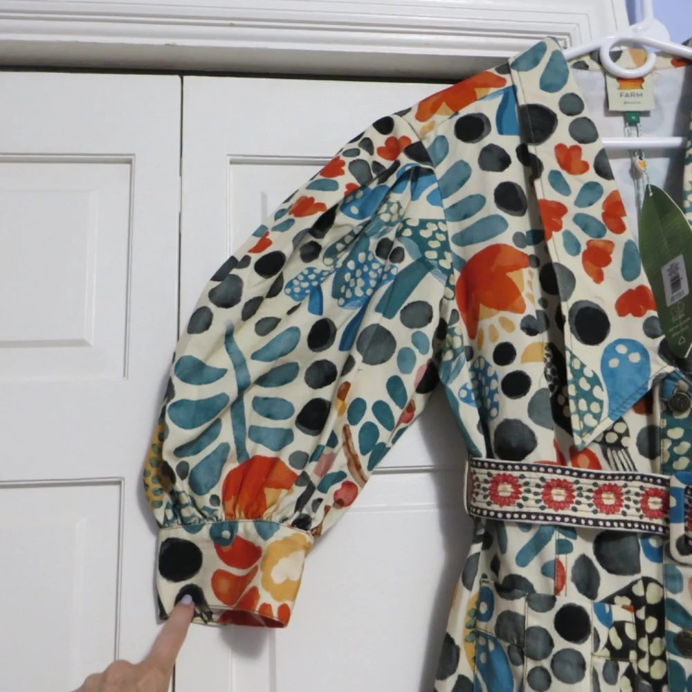 FARM Rio Cream Maxi Dress with Red, Blue & Black Floral Print - Picture 5 of 14